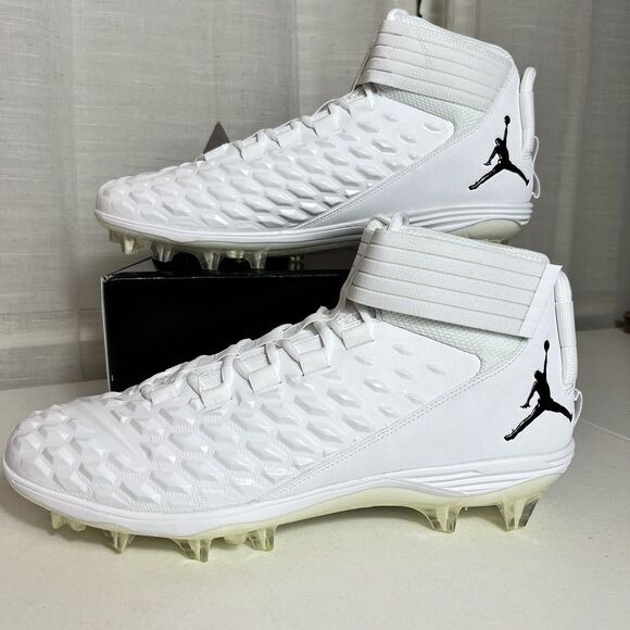 Nike Jordan Force Savage Pro 2 White Black Football Cleats Size 15 -‎ CV1663-103 - Picture 1 of 12